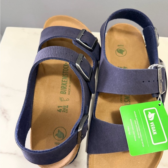 Birkenstock Other - Birkenstock 41 vegan Sandals faux leather. - Deep Blue